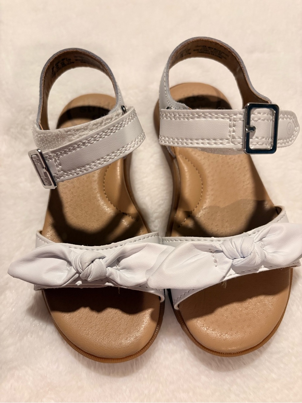 Stride Rite White Knotted Front Girls Sandals